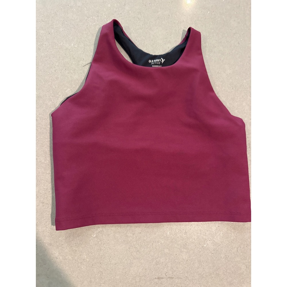 Old Navy Active Girls‎ Crop Top Athletic Tank Burgundy Sleeveless size 10/13